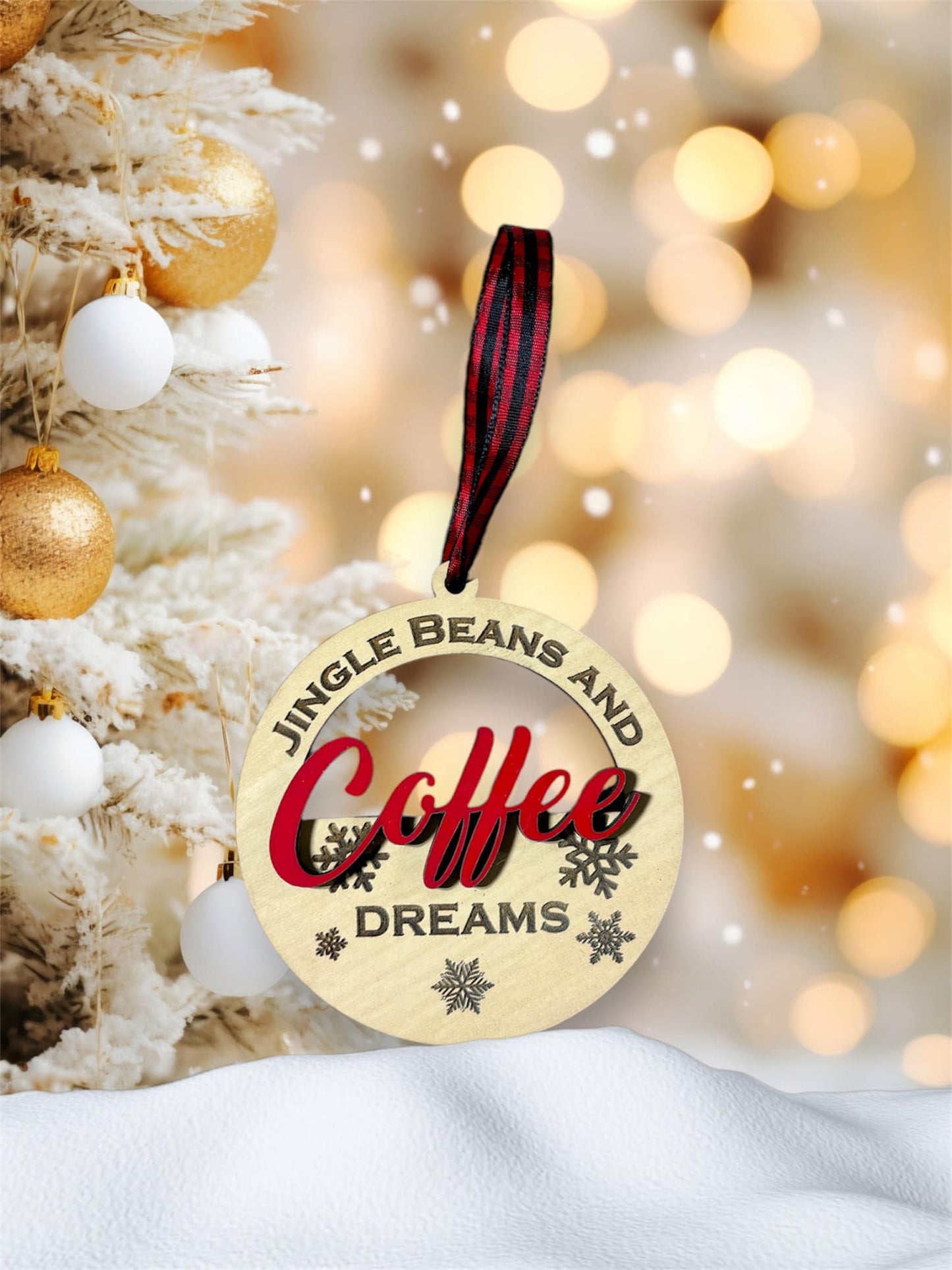 Coffee Beans Christmas Ornament