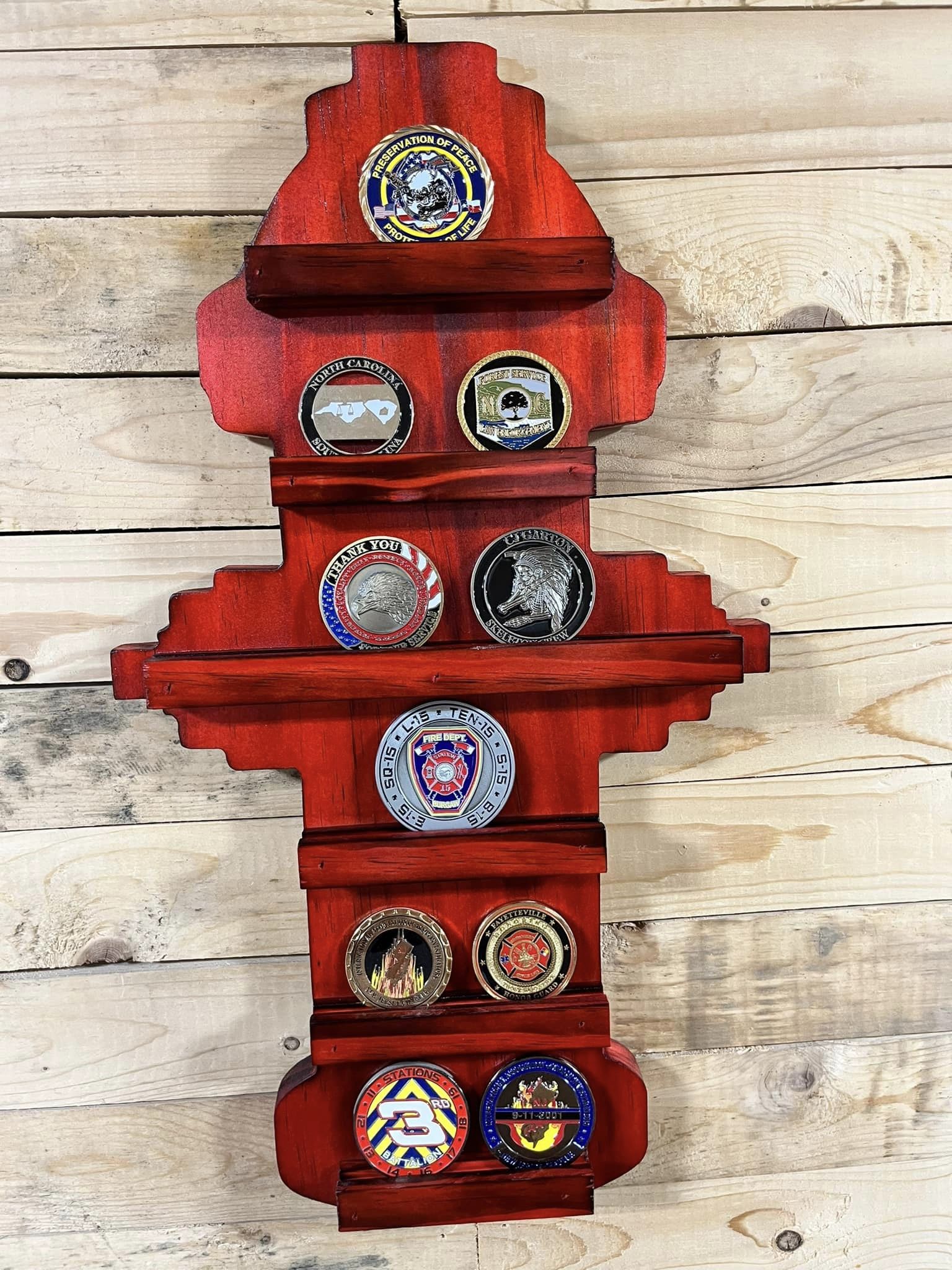 Fire Department logo challenge coin deals display