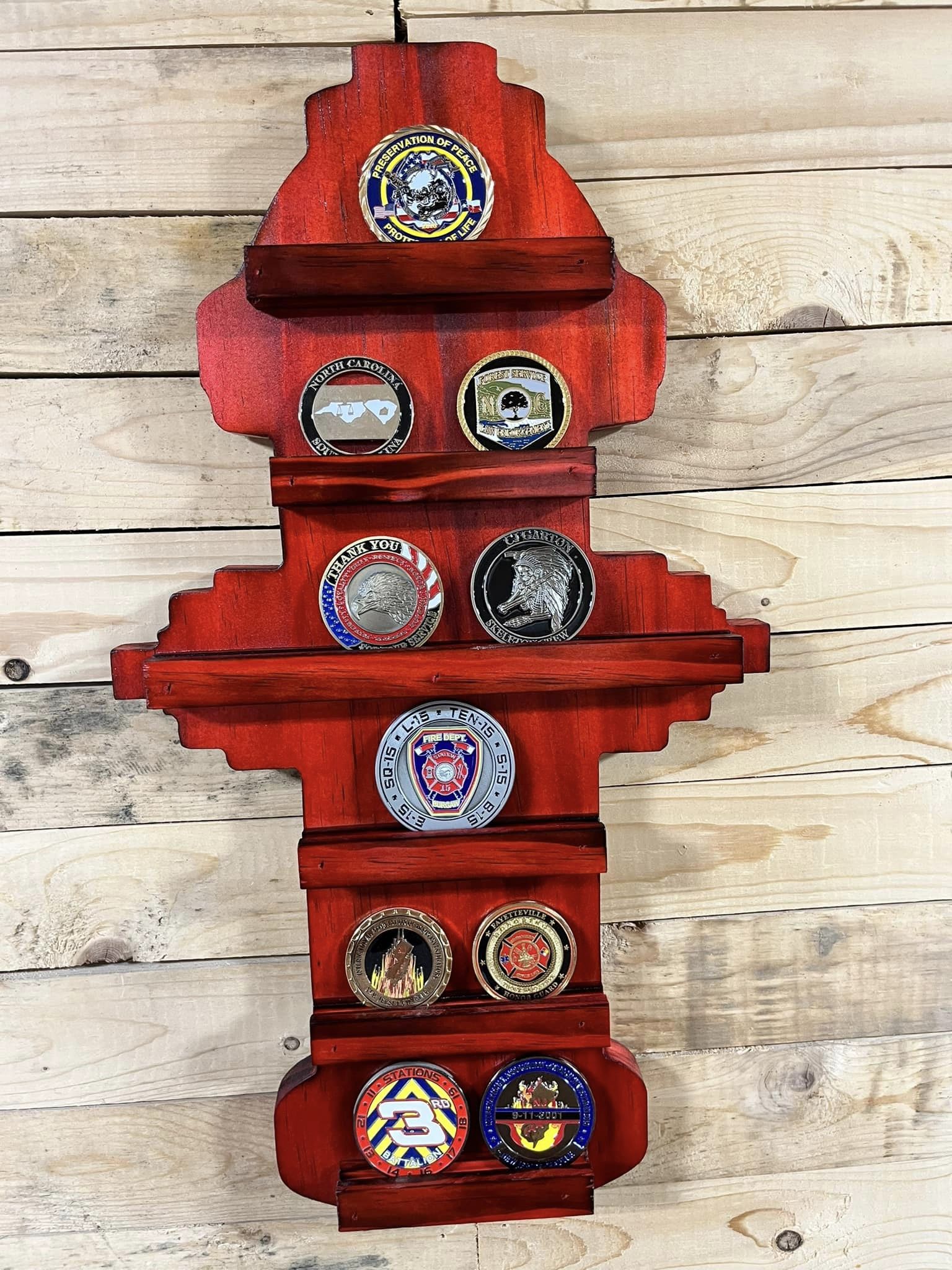 Fire Hydrant Challange Coin Display – Turbo’s Sawdust LLC