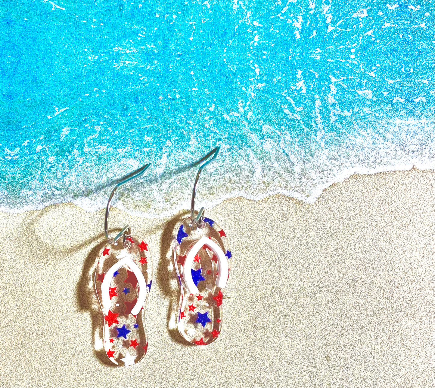 Flip Flop Acrylic Dangle Earrings
