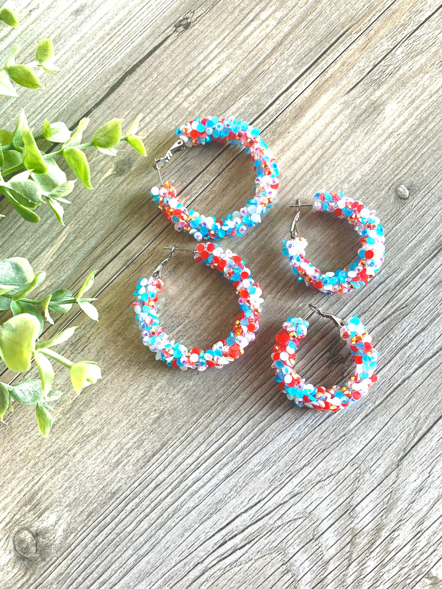 Chunky/Glitter Rope Hoop Earrings
