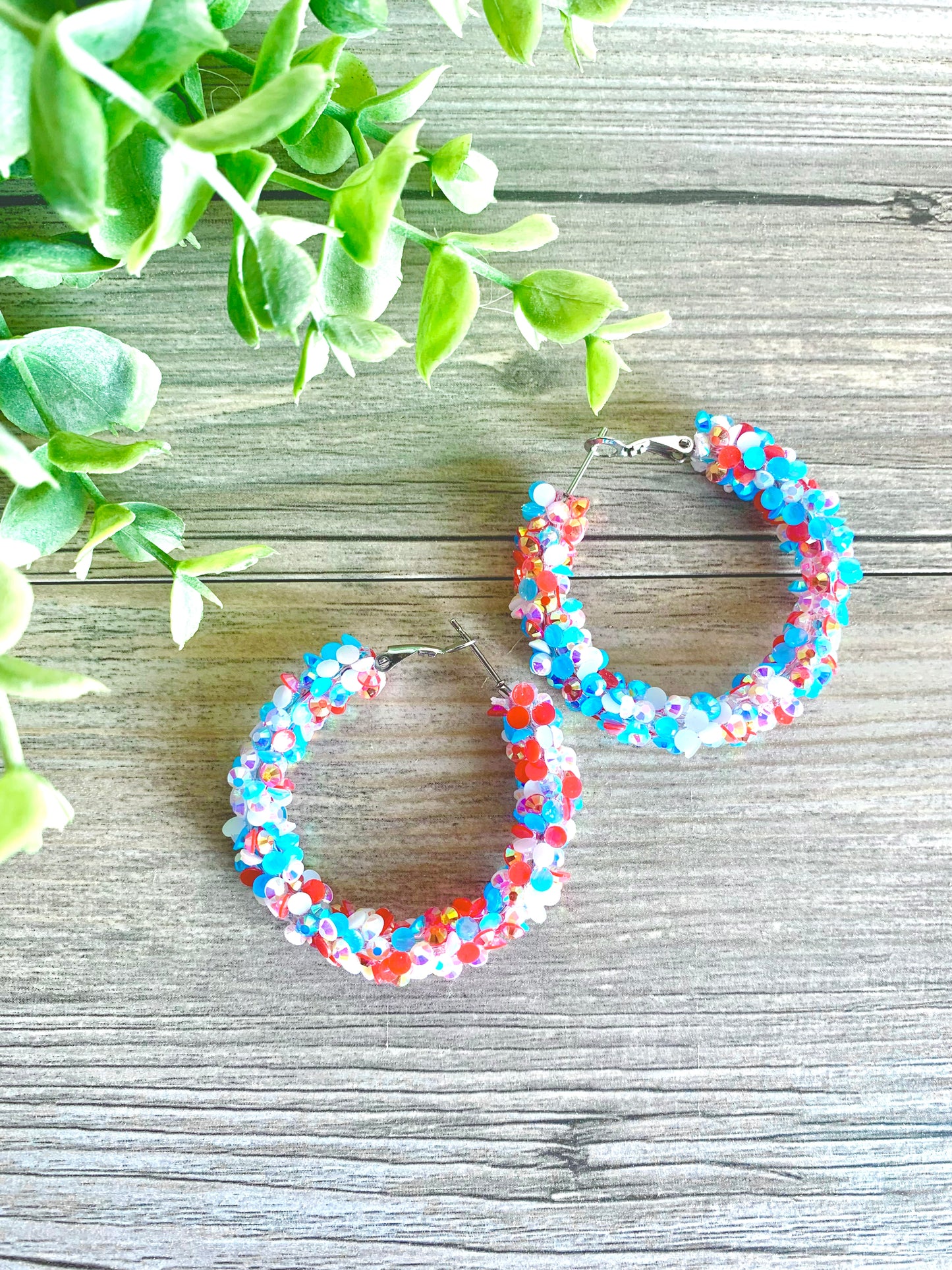 Chunky/Glitter Rope Hoop Earrings