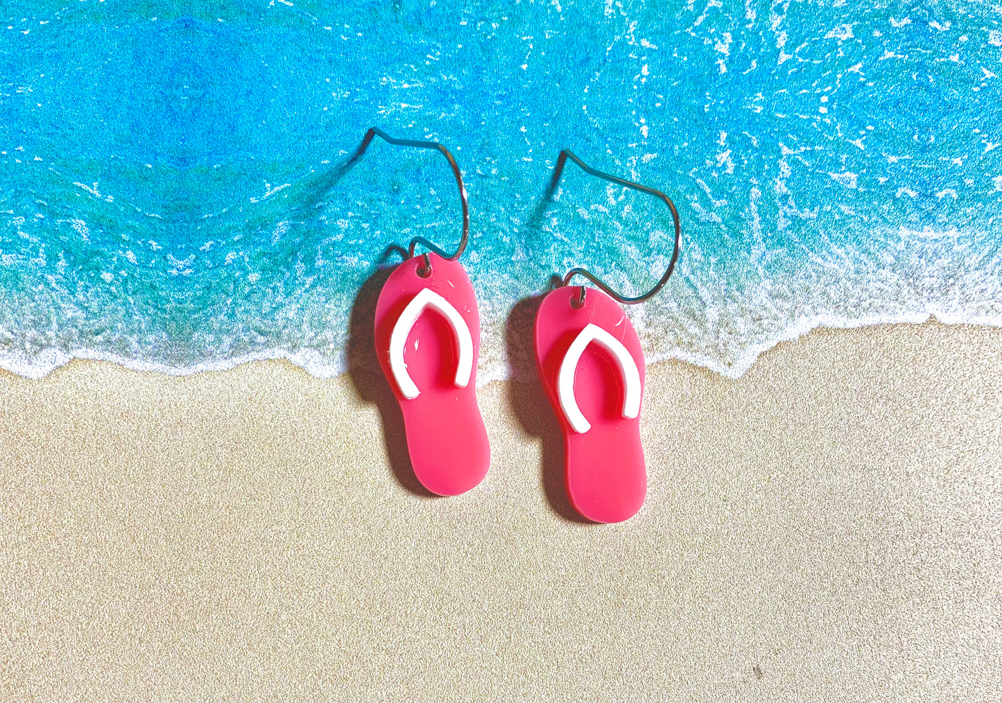Flip Flop Acrylic Dangle Earrings
