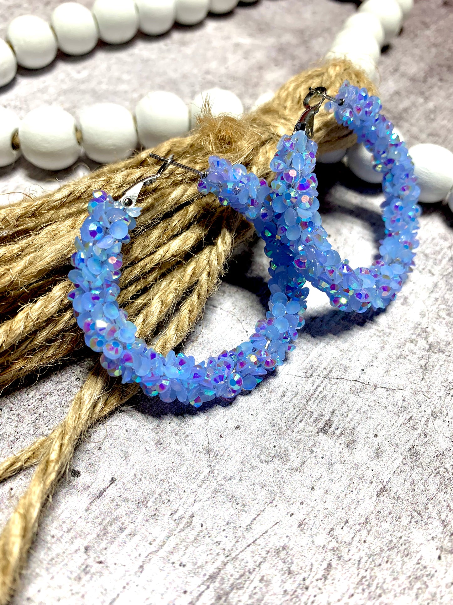 Chunky/Glitter Rope Hoop Earrings