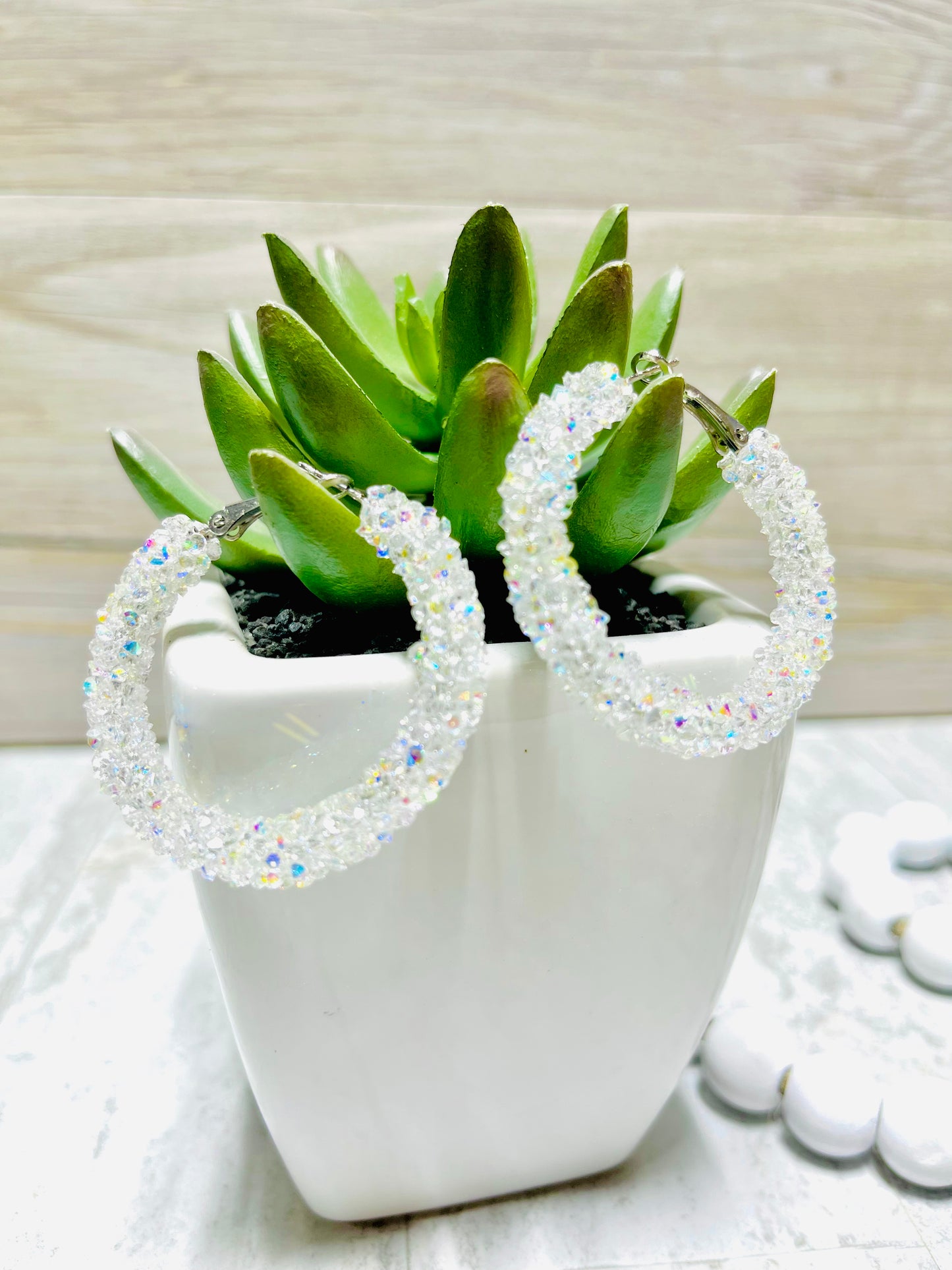 Chunky/Glitter Rope Hoop Earrings
