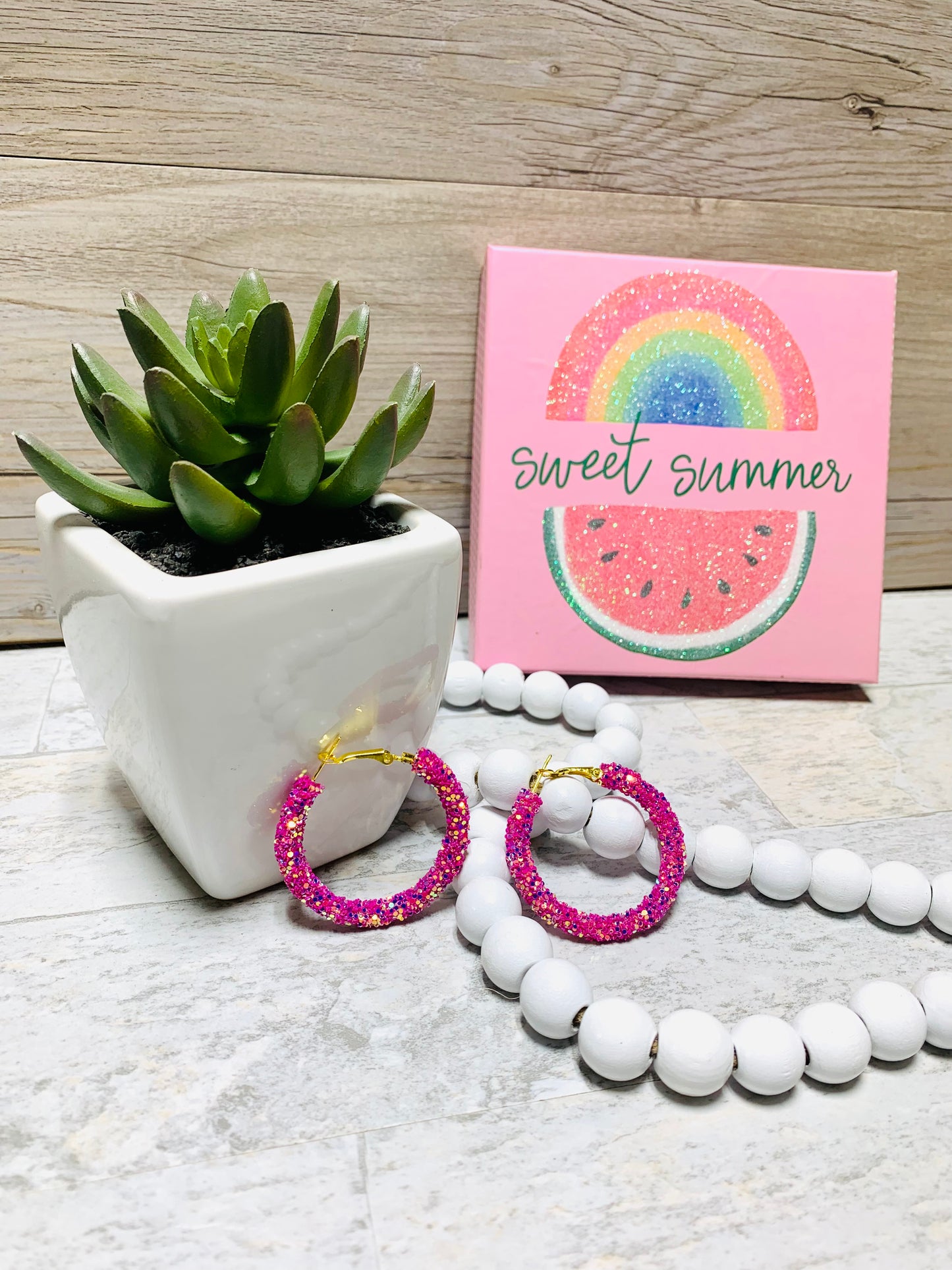 Chunky/Glitter Rope Hoop Earrings