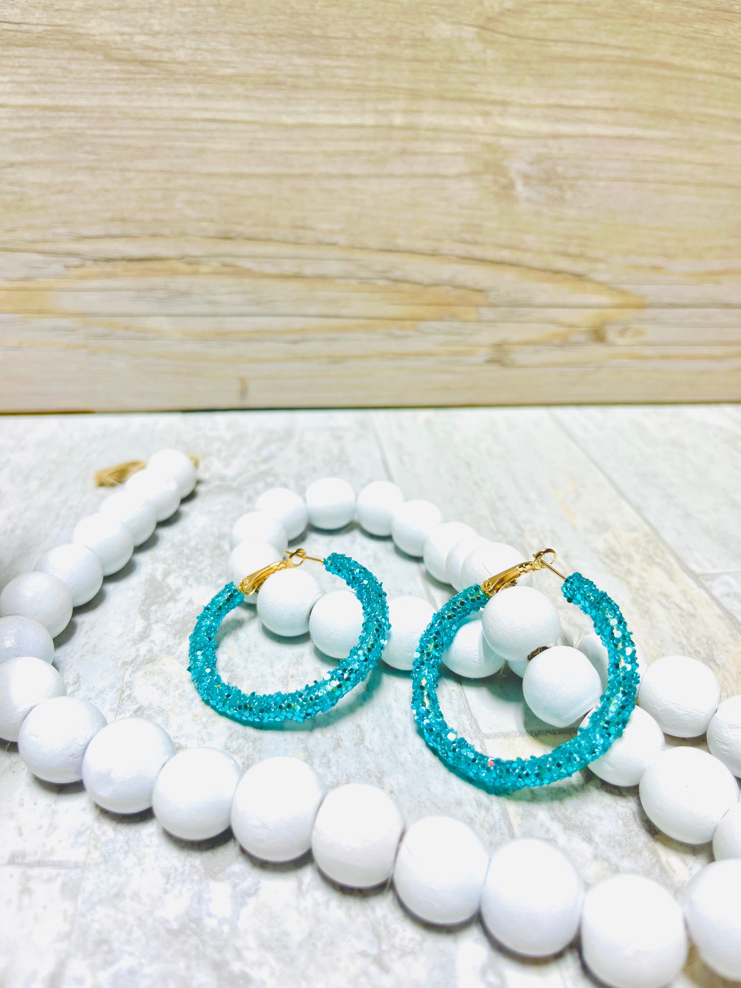 Chunky/Glitter Rope Hoop Earrings