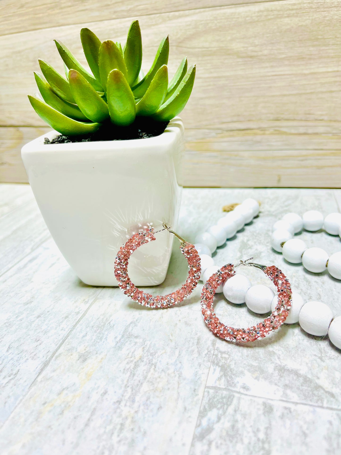 Chunky/Glitter Rope Hoop Earrings