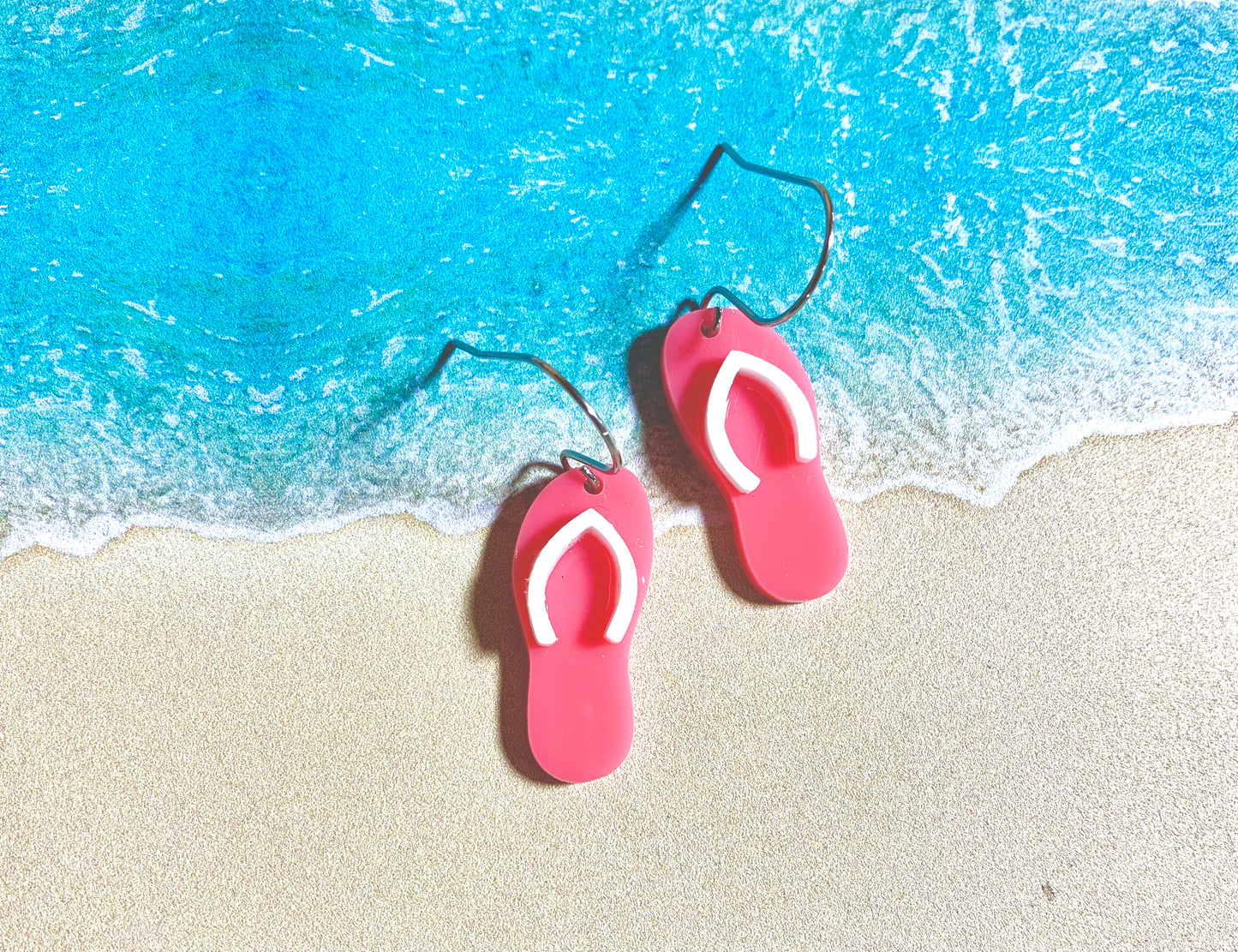Flip Flop Acrylic Dangle Earrings