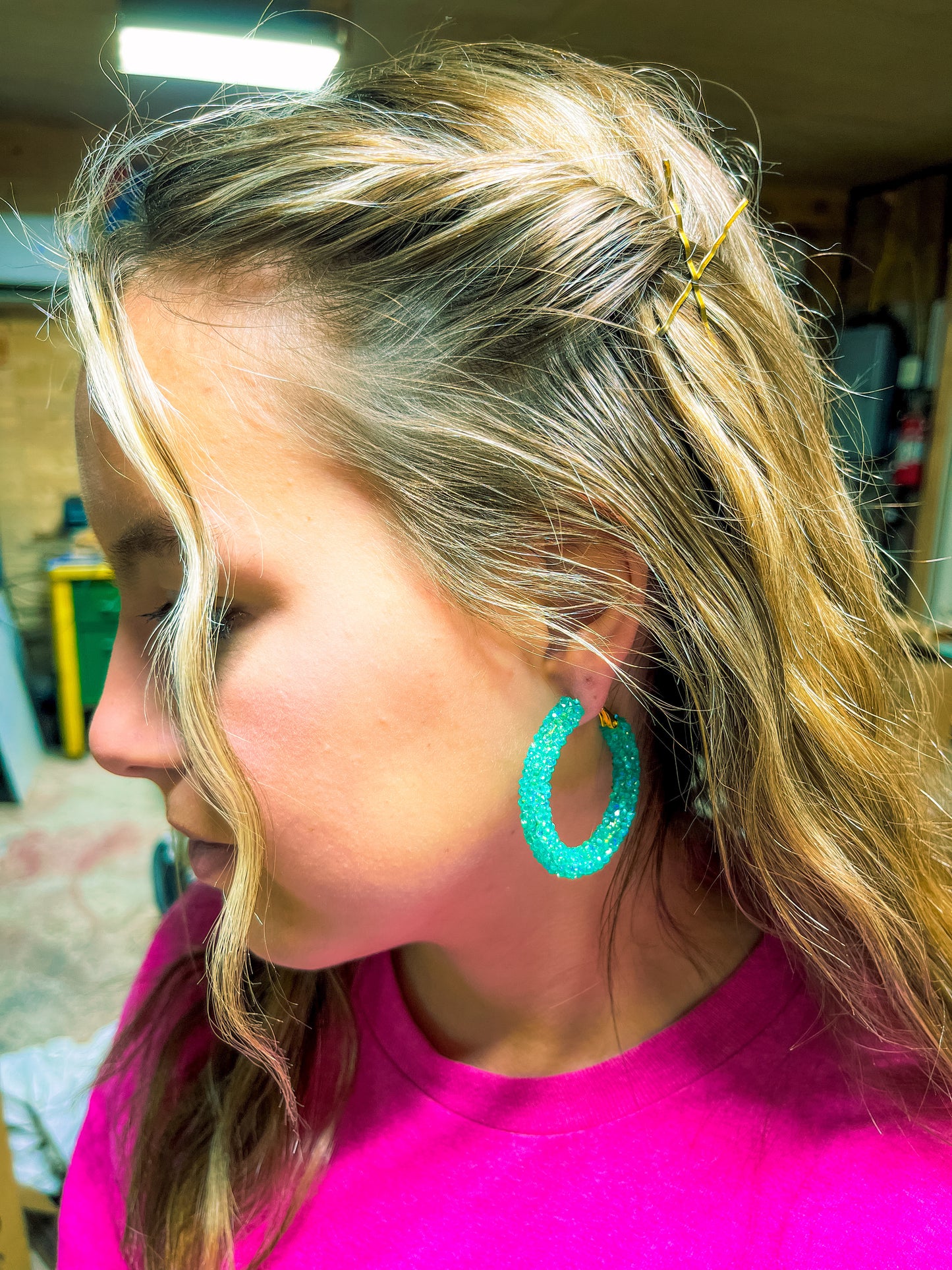 Chunky/Glitter Rope Hoop Earrings
