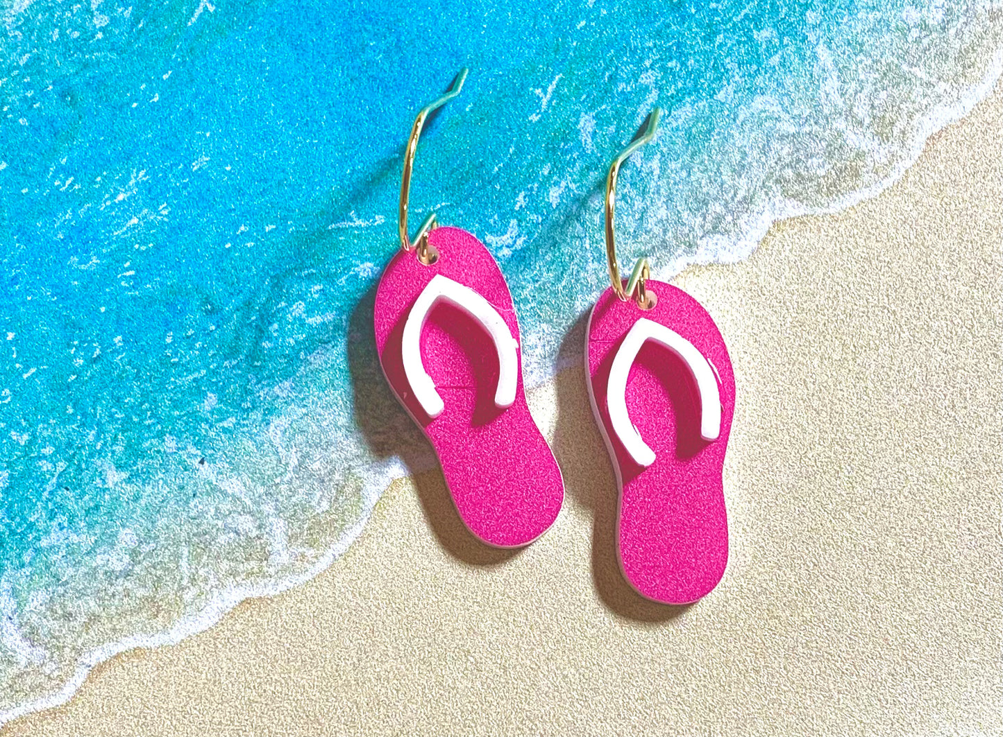 Flip Flop Acrylic Dangle Earrings