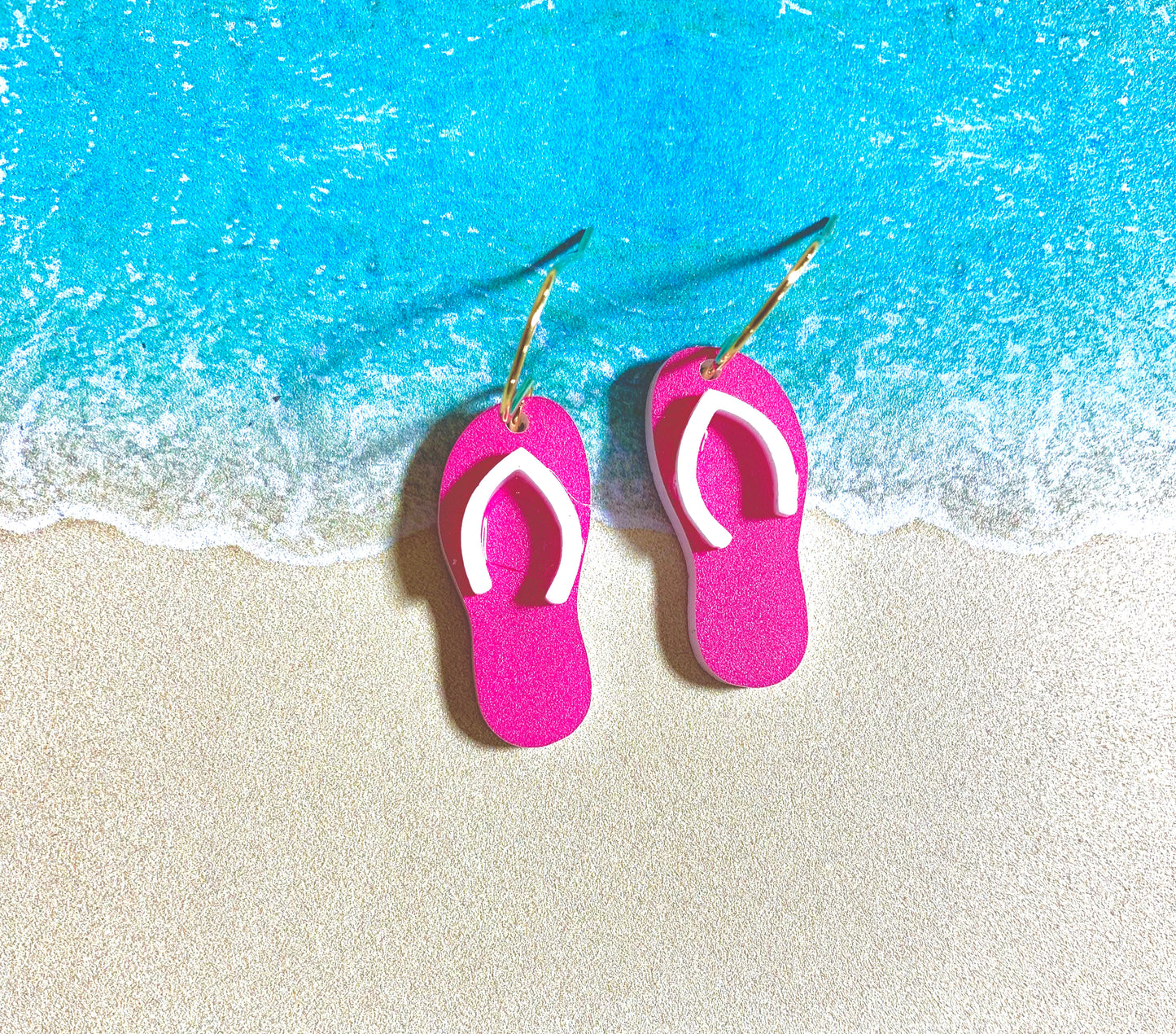 Flip Flop Acrylic Dangle Earrings