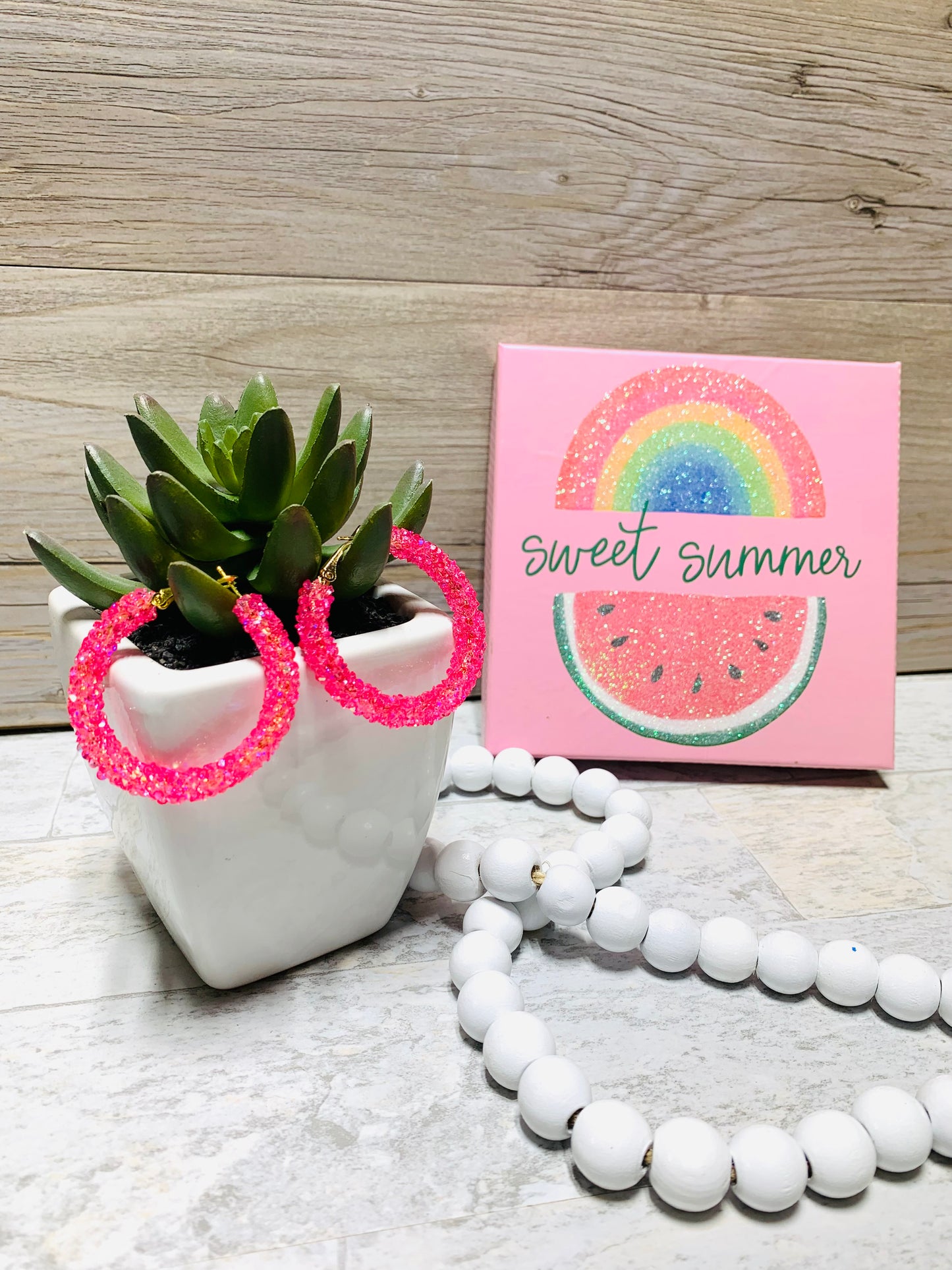 Chunky/Glitter Rope Hoop Earrings