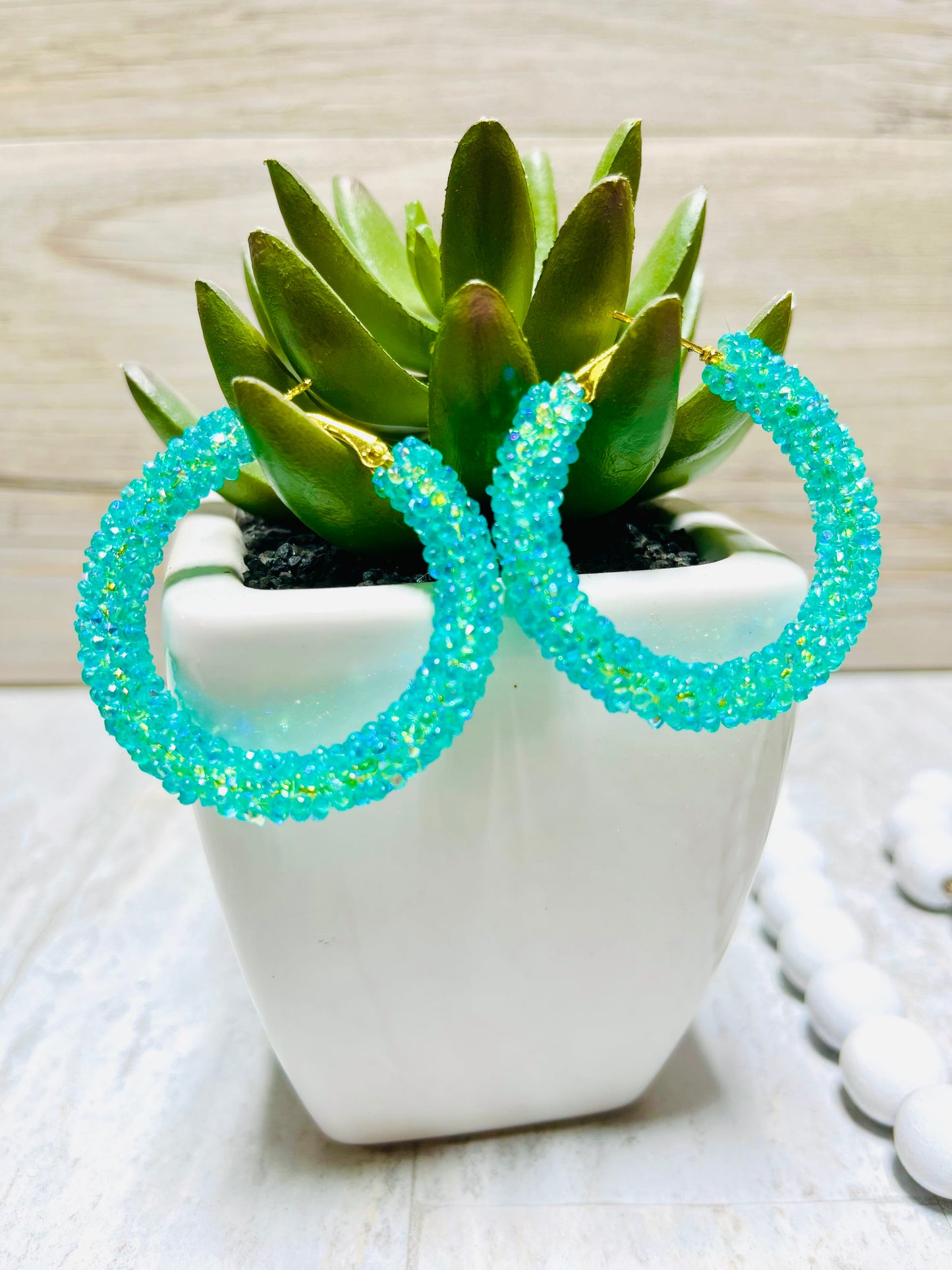 Chunky/Glitter Rope Hoop Earrings