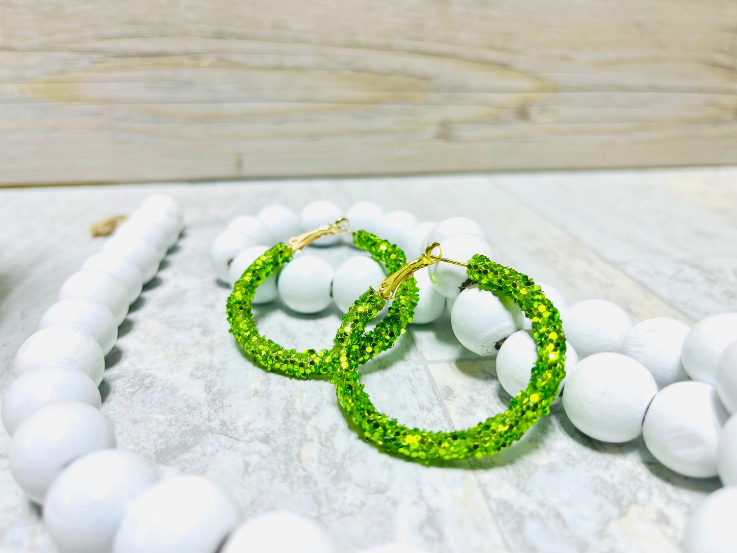Chunky/Glitter Rope Hoop Earrings