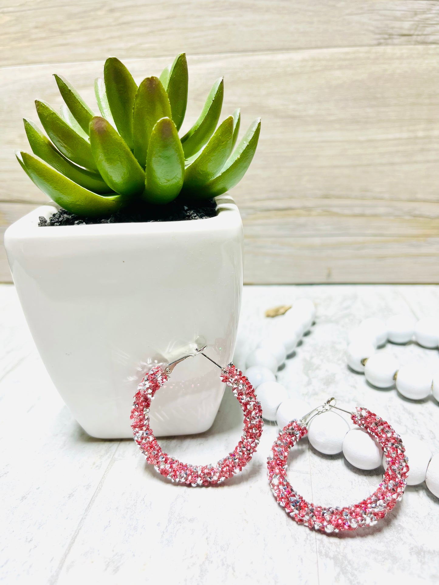 Chunky/Glitter Rope Hoop Earrings