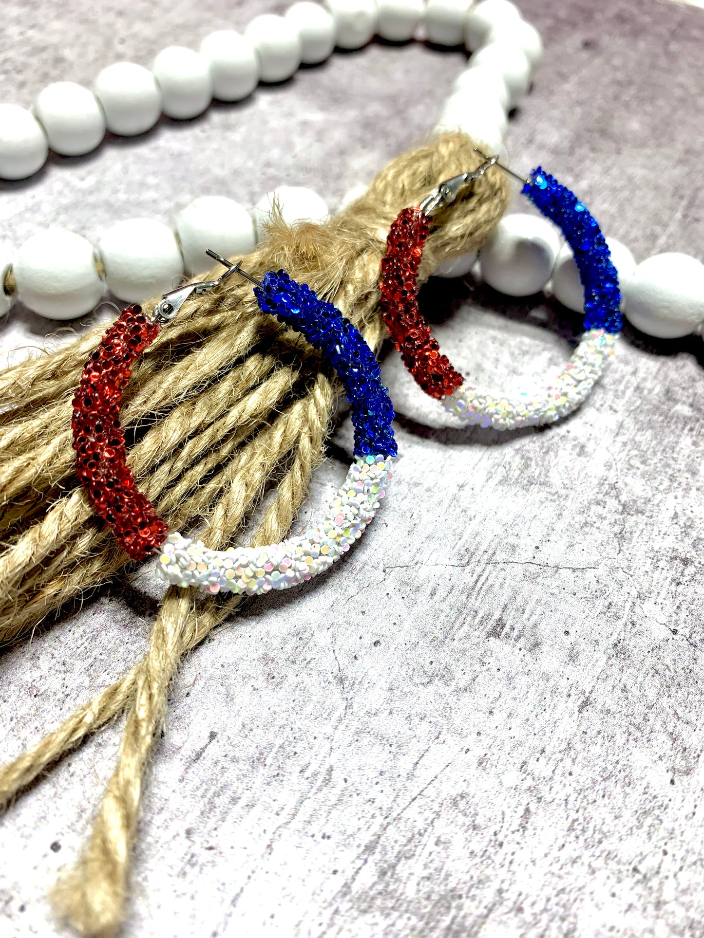 Chunky/Glitter Rope Hoop Earrings