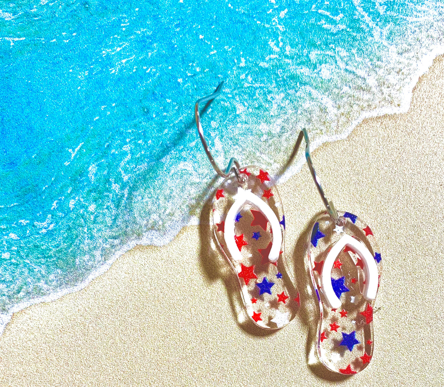 Flip Flop Acrylic Dangle Earrings
