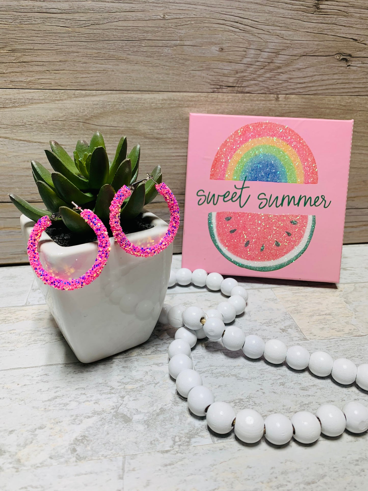 Chunky/Glitter Rope Hoop Earrings