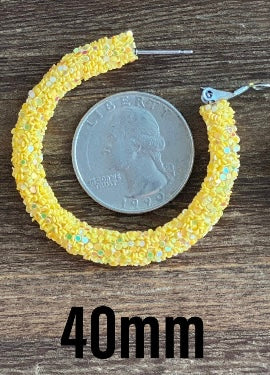 Chunky/Glitter Rope Hoop Earrings