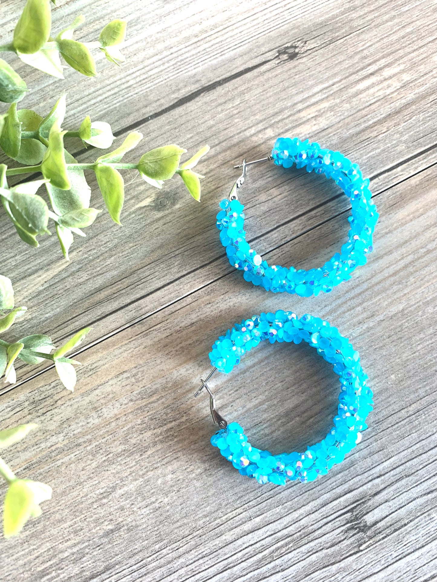 Chunky/Glitter Rope Hoop Earrings