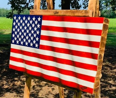 Waving Wooden Flag Generic