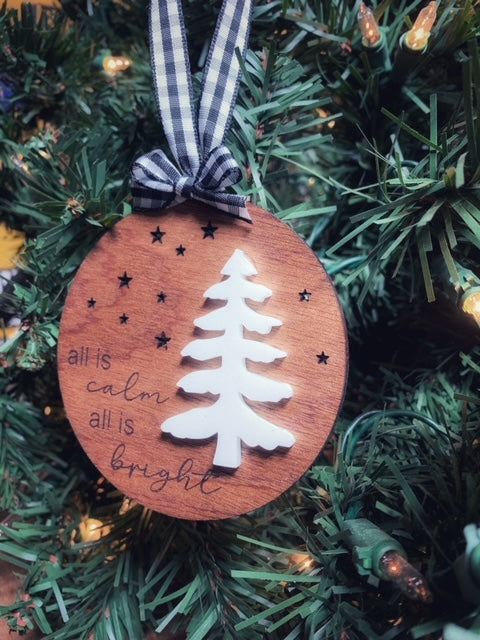 Christmas Calm and Bright Ornament
