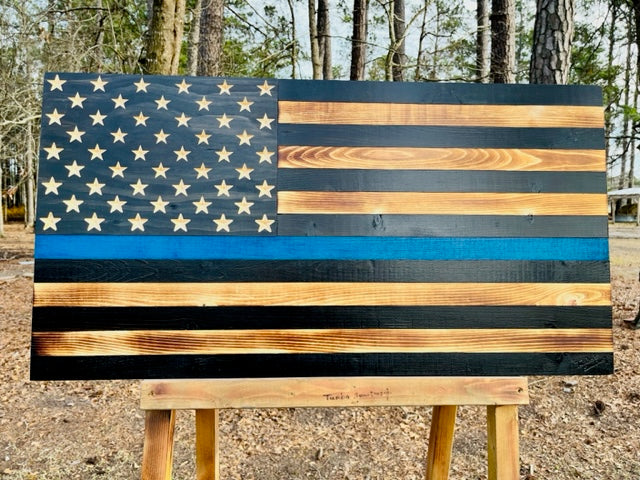 Wooden LEO Flag