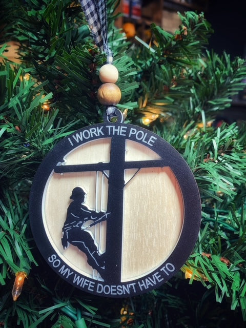 Christmas Lineman Ornament