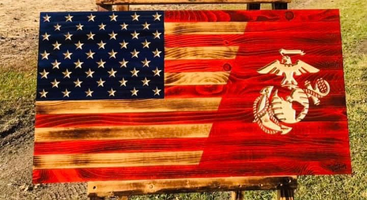 Wooden Marine Flag