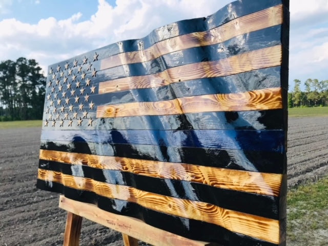 Waving Wooden Flag Options