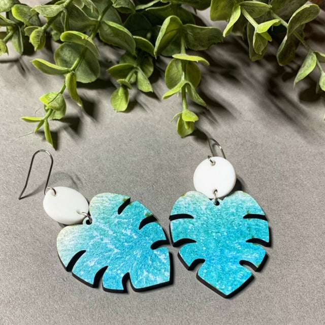 Palm Leaf Acrylic Earrings