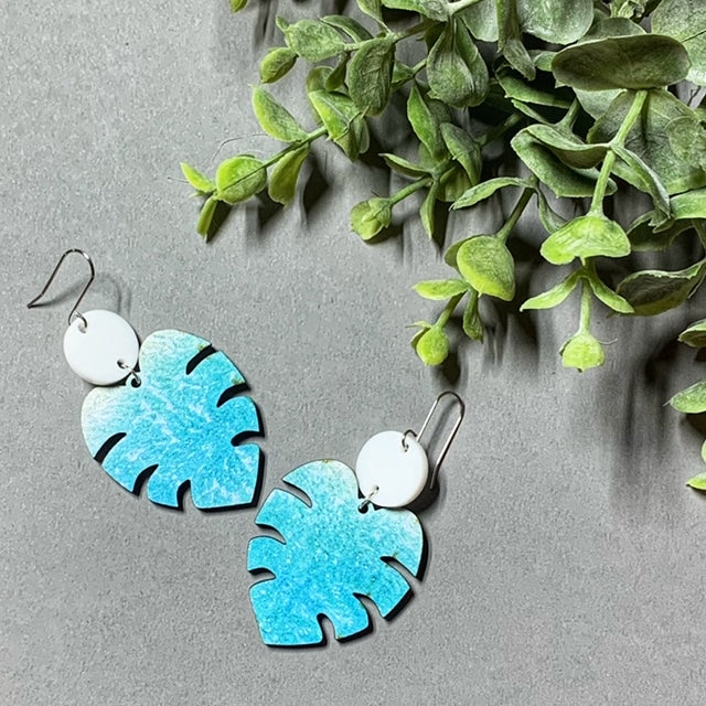 Palm Leaf Acrylic Earrings