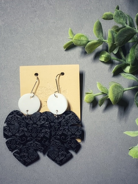 Palm Leaf Acrylic Earrings