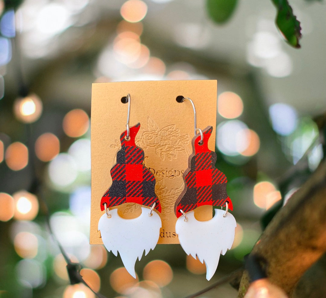 Elf Christmas Acrylic Dangle Earrings