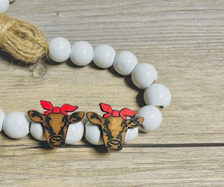 Hand Painted Farm Stud Animal Earrings