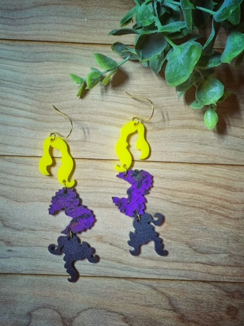 Hocus Pocus Halloween Acrylic Dangle Earring