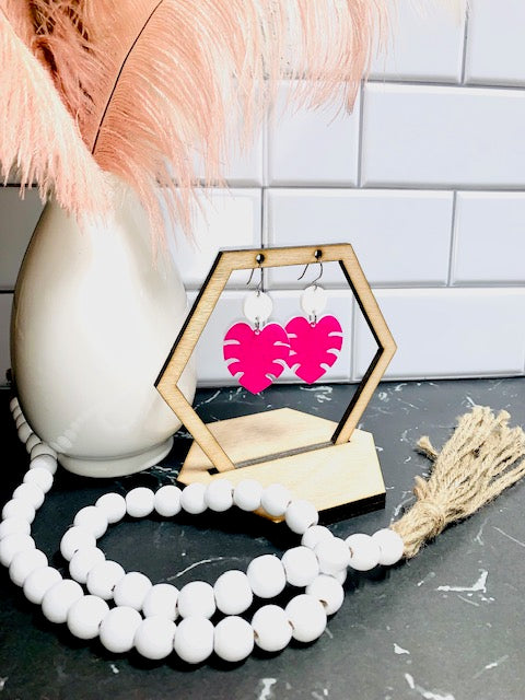 Palm Leaf Acrylic Earrings