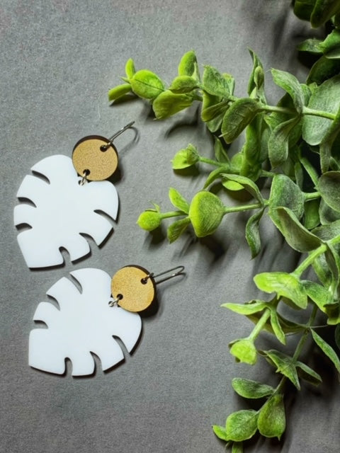 Palm Leaf Acrylic Earrings
