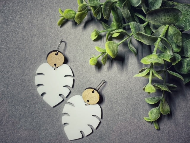 Palm Leaf Acrylic Earrings