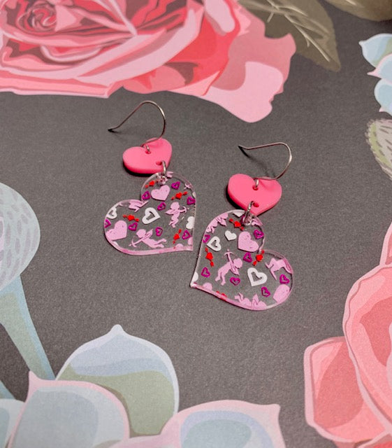 Valentine Heart Dangle Earrings