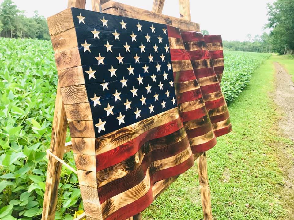 Waving Wooden Flag Generic