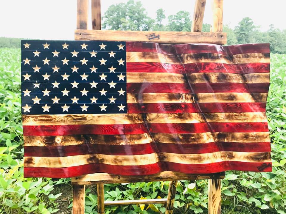 Waving Wooden Flag Generic