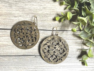 Miscellaneous Wood Cut Earrings