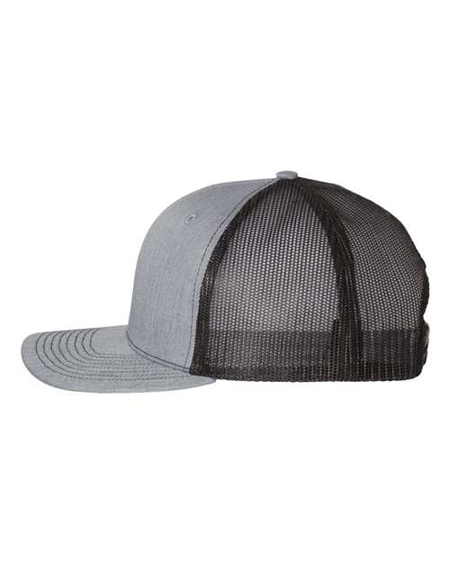 Richardson - Heather Grey/Black Snapback Trucker Cap - 112