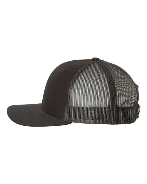 Richardson - Black/Black Snapback Trucker Cap - 112