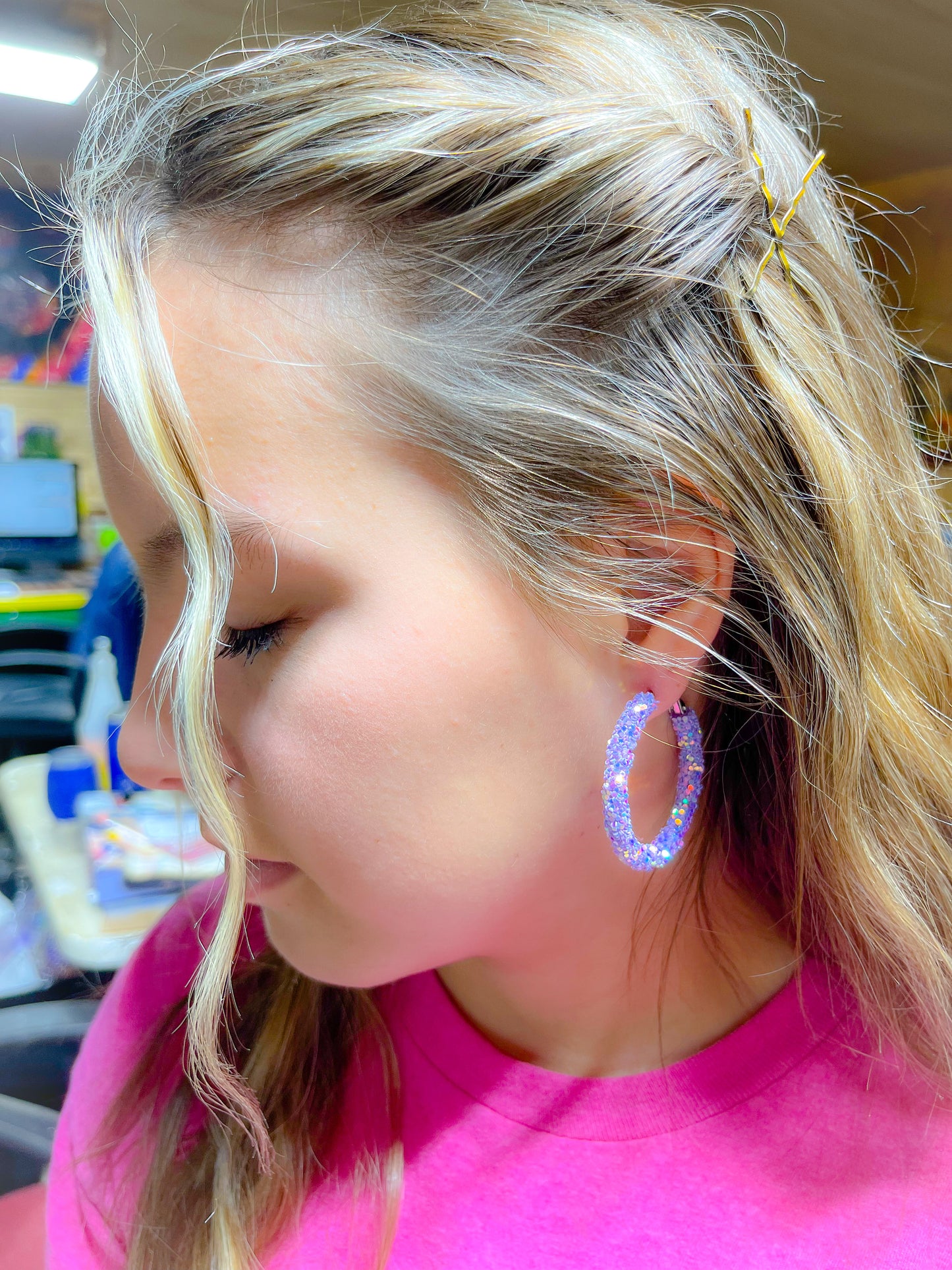 Chunky/Glitter Rope Hoop Earrings