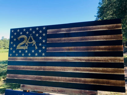 Wooden 2nd Amendment Flag