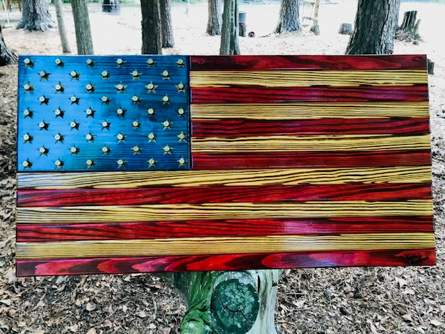 Wooden Ammo Shell Casing Flag