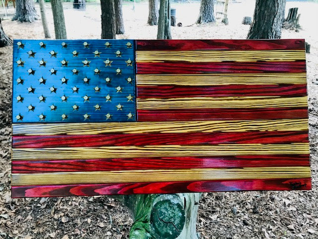 Wooden Ammo Shell Casing Flag – Turbo's Sawdust LLC